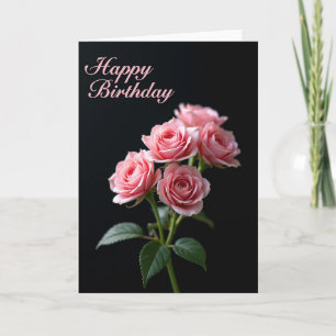 Carte d'anniversaire Rose Élégante