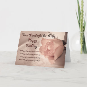 Carte d'anniversaire rose élégante pour l'ex-femme