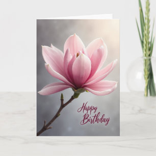 Carte d'anniversaire rose en bouton