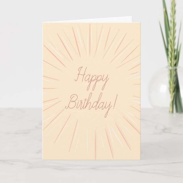 Carte d'anniversaire rose et blanche (Devant)