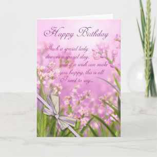 Carte d'anniversaire - Rose Feminine Florale avec