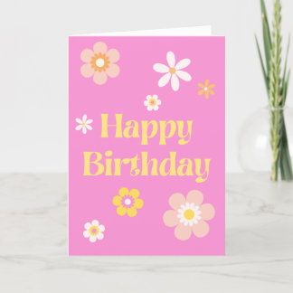 Carte d'anniversaire rose Floral