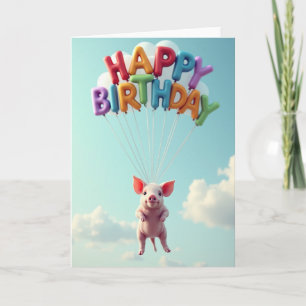 Carte d'anniversaire rose flottante