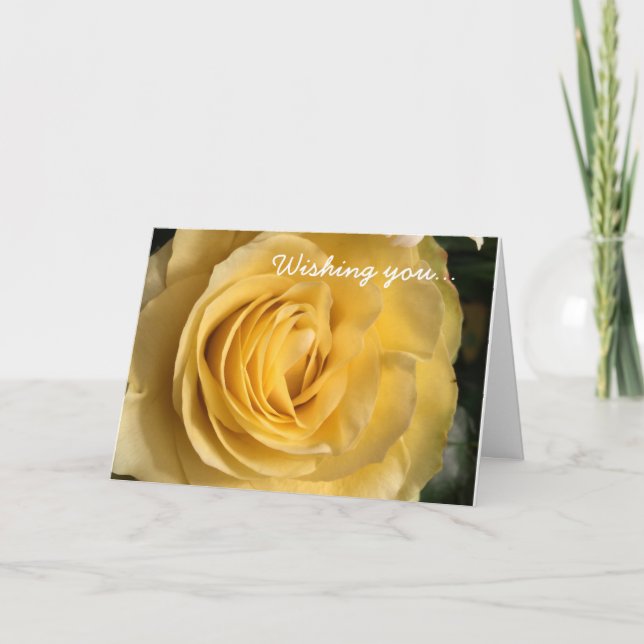 Carte d'anniversaire Rose Jaune (Devant)