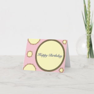 Carte d'anniversaire rose Jaune Pois joyeuse