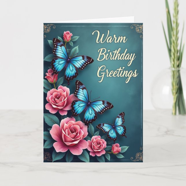 Carte d'anniversaire Rose Joyeuse (Devant)
