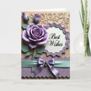 Carte d'anniversaire Rose Lavande