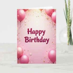 Carte d'anniversaire rose lumineuse