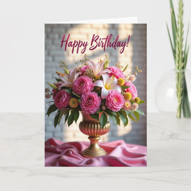 Carte d'anniversaire Rose Opulente (Devant)
