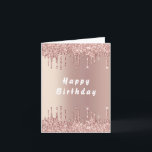 Carte d'anniversaire Rose Parties scintillant or -<br><div class="desc">Joyeux Anniversaire - Rose Gold Blush Parties scintillant Étincelles Texte personnalisé rose moderne - Ajouter votre texte unique / nom - Faire votre cadeau spécial - Redimensionner et déplacer ou supprimer et ajouter du texte / des éléments avec outil de personnalisation. Conception par MIGNED. Veuillez voir mes autres projets. Vous...</div>