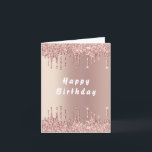 Carte d'anniversaire Rose Parties scintillant or -<br><div class="desc">Joyeux Anniversaire - Rose Gold Blush Parties scintillant Étincelles Texte personnalisé rose moderne - Ajouter votre texte unique / nom - Faire votre cadeau spécial - Redimensionner et déplacer ou supprimer et ajouter du texte / des éléments avec outil de personnalisation. Conception par MIGNED. Veuillez voir mes autres projets. Vous...</div>