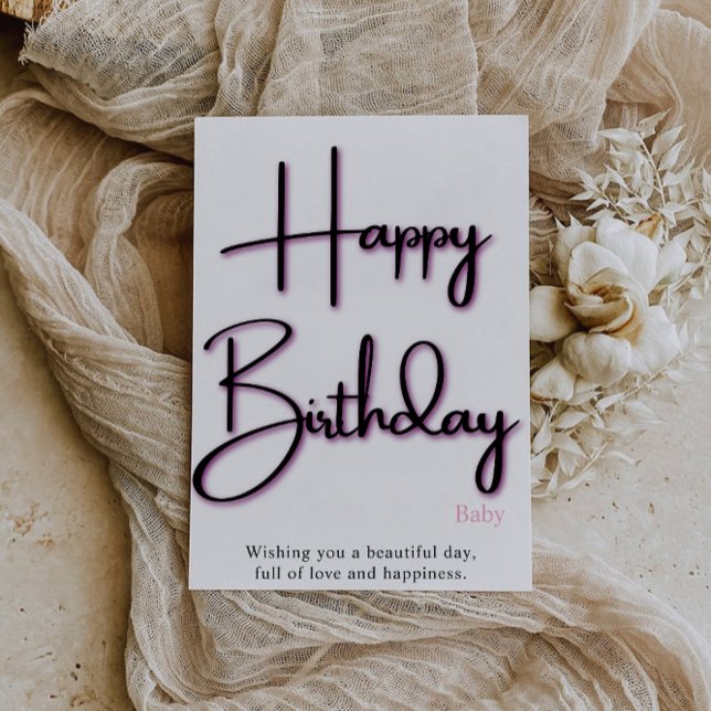 Carte d'anniversaire rose pour elle (Pink Birthday Card for her)