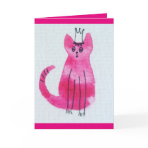 Carte d'anniversaire rose Princess Kitty