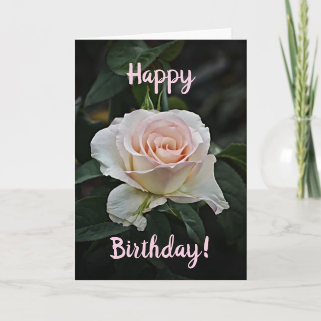 Carte d'anniversaire Rose rose (Devant)