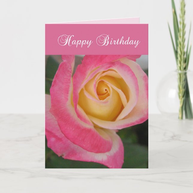 Carte d'anniversaire Rose Rose (Devant)