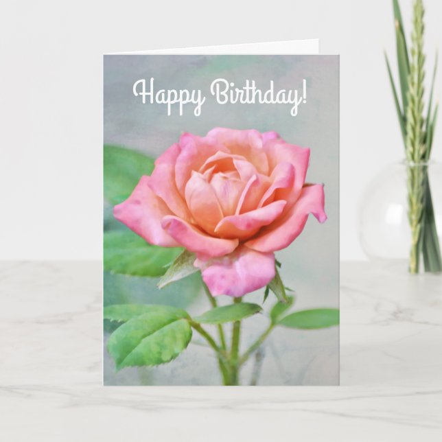 Carte d'anniversaire Rose Rosy (Devant)