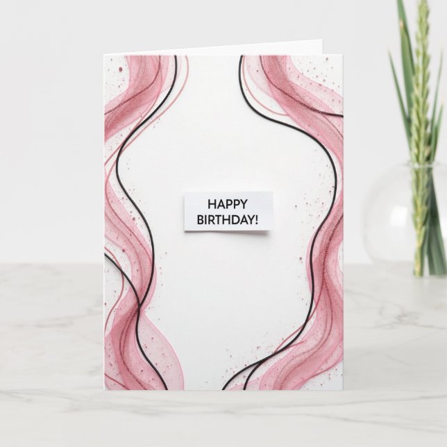 Carte d'anniversaire Rose Shimmer (Devant)