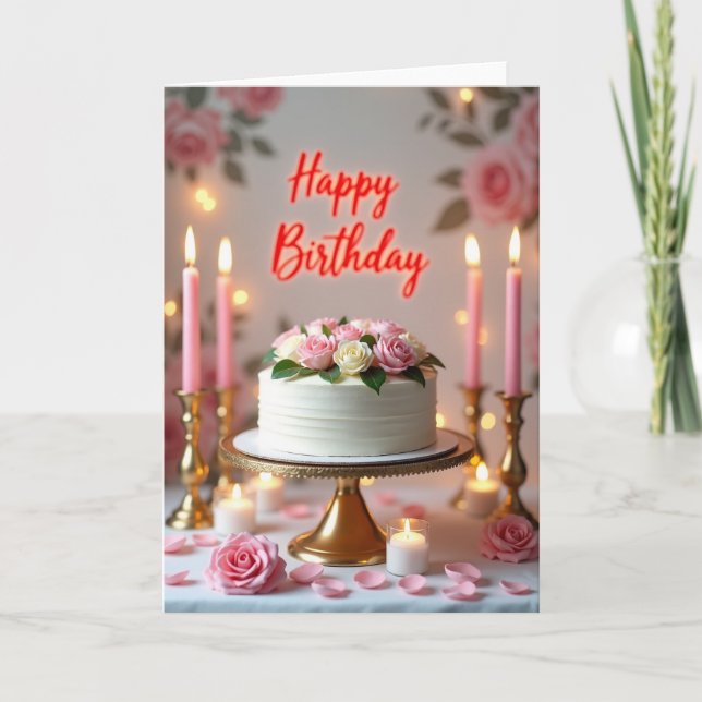 Carte d'anniversaire Rose Sugar (Devant)