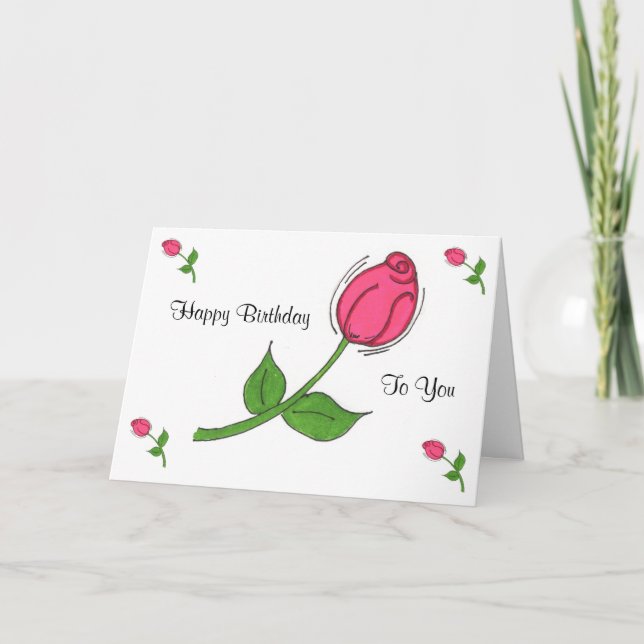 Carte d'anniversaire Rosebud (Devant)