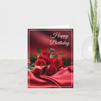 Carte d'anniversaire - Roses rouges