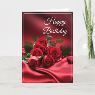 Carte d'anniversaire - Roses rouges