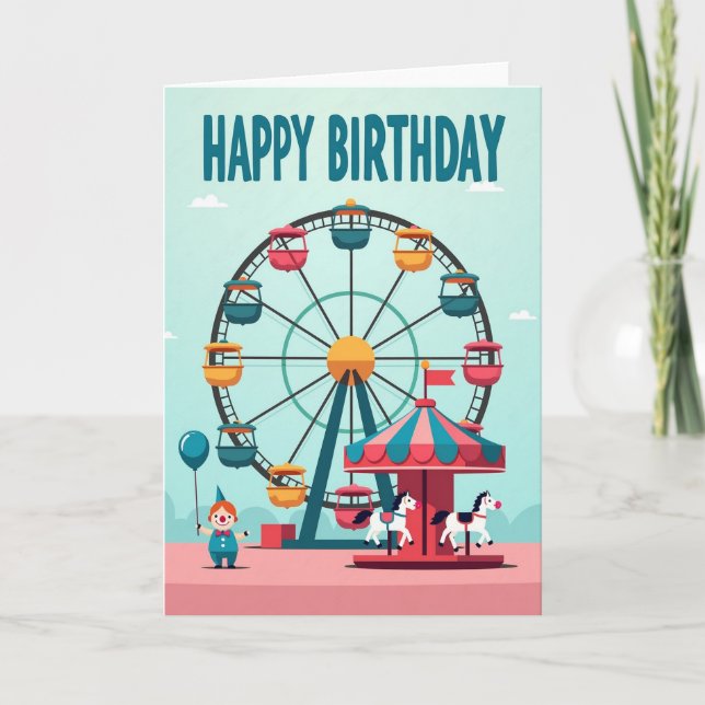 Carte d'anniversaire Roue de la fête (Devant)