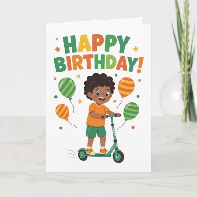 Carte d'anniversaire roue-ment amusante (Devant)