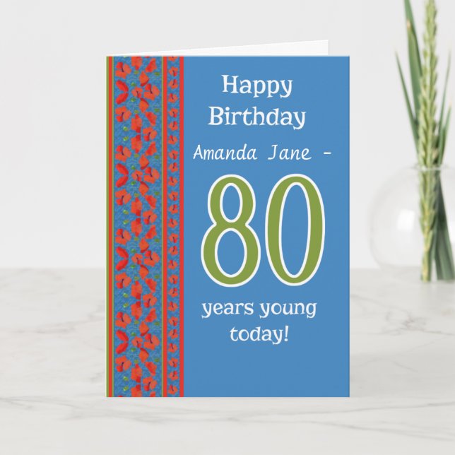 Carte d'anniversaire rouge avant faite sur (Devant)