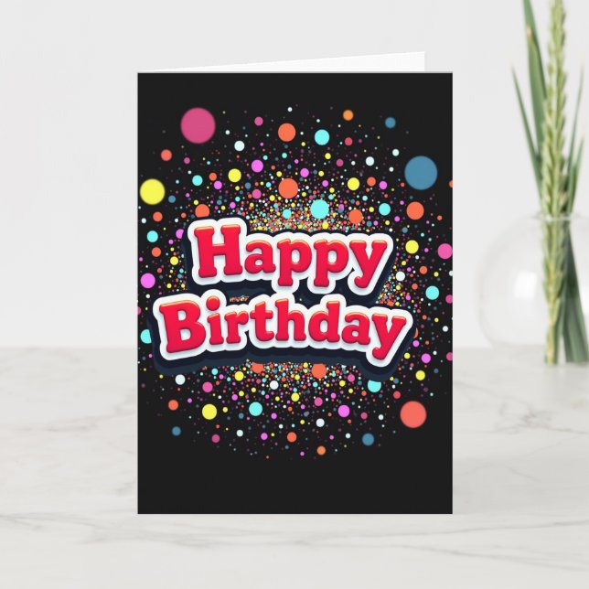 Carte d'anniversaire rouge brillante festive (Devant)