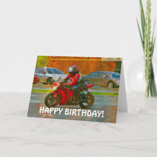 Cartes Motard D Anniversaire Zazzle Fr