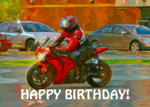 Cartes Motard D Anniversaire Zazzle Fr