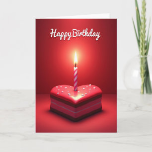 Carte d'anniversaire Rouge Éclatant
