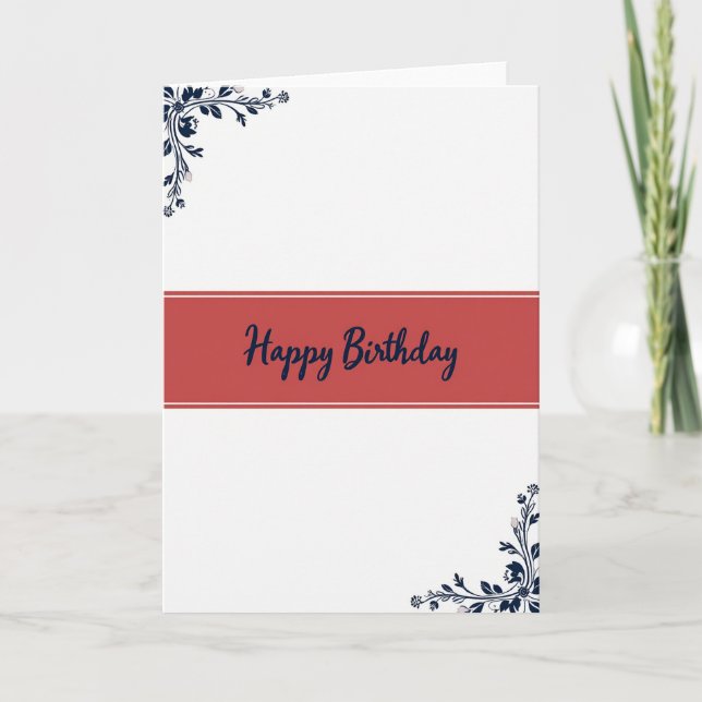 Carte d'anniversaire rouge élégante (Devant)