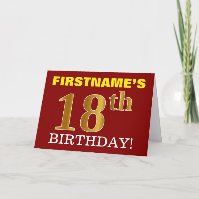 Carte d'anniversaire rouge et d'imitation de (Devant)