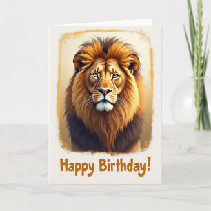 Carte d'anniversaire royale lion