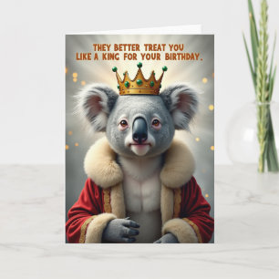 Carte d'anniversaire royale pour koalas
