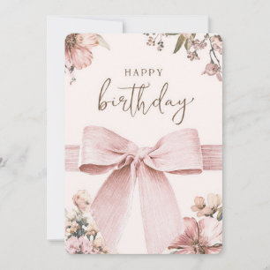 Carte d'anniversaire Ruban Rose