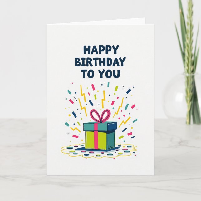 Carte d'anniversaire Ruban Rose (Devant)