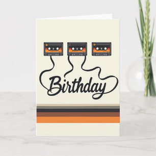 Carte d'anniversaire ruban vintage