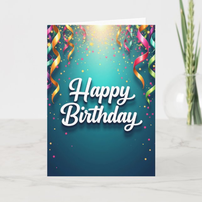 Carte d'anniversaire Rubans Festifs (Devant)