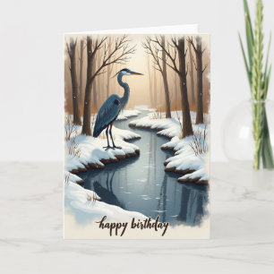 Carte d'anniversaire Ruisseau enneigé