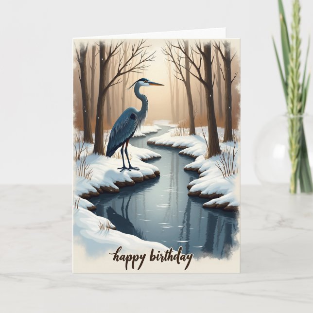 Carte d'anniversaire Ruisseau enneigé (Devant)