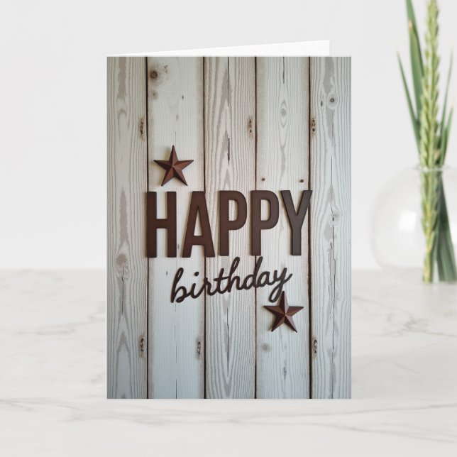 Carte d'anniversaire Rustic Star (Devant)