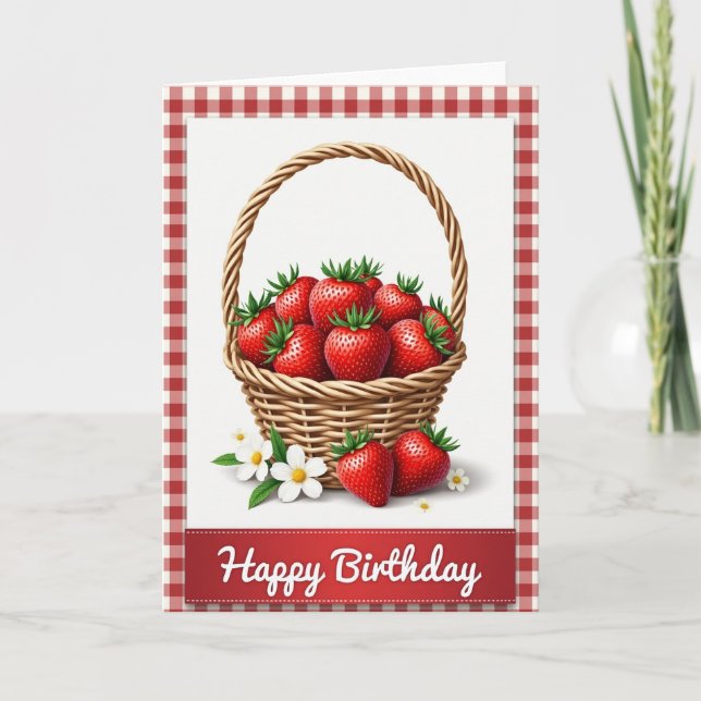 Carte d'anniversaire Rustique aux Baies (Devant)