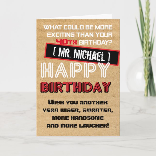 Carte d'anniversaire rustique pour l'homme (Devant)
