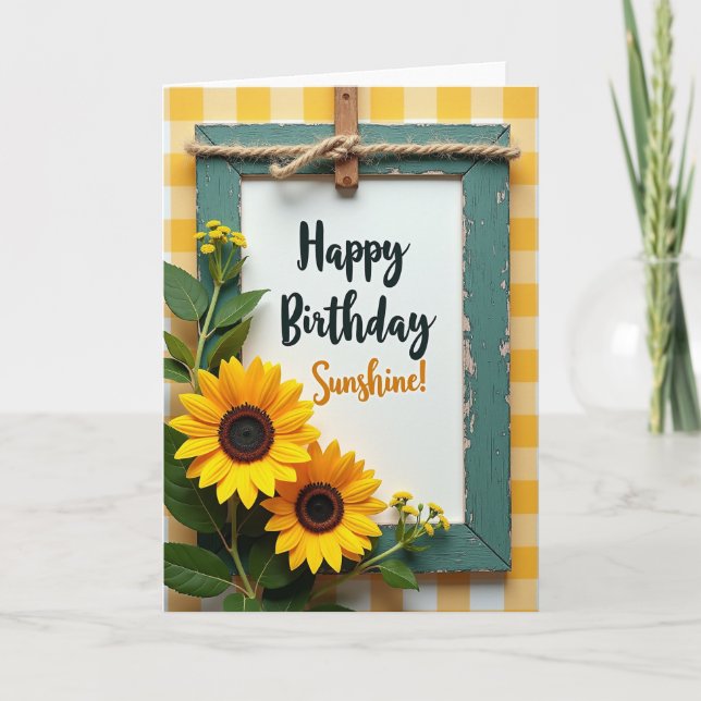 Carte d'anniversaire rustique sarcelle (Devant)