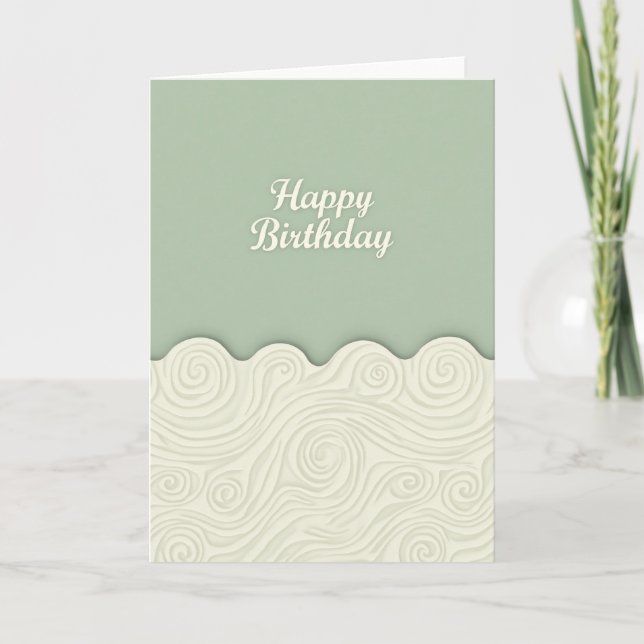 Carte d'anniversaire Sage Script (Devant)