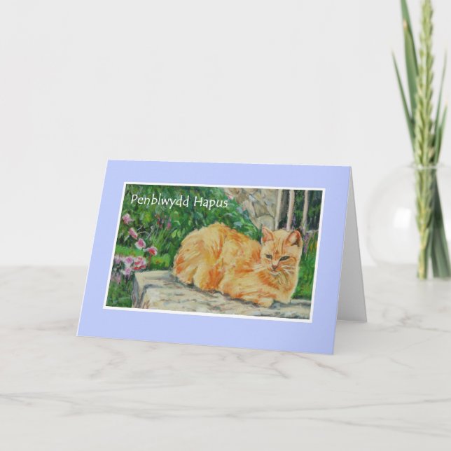 Carte d'anniversaire, Salutation galloise, Ginger  (Devant)