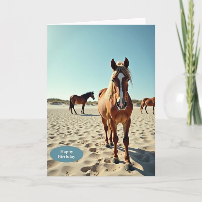 Carte d'anniversaire Sandy Equine (Devant)