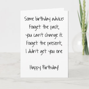 Carte d'anniversaire sarcastique drôle "Oublie le